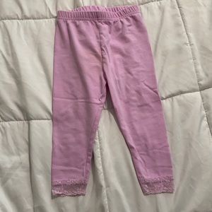 Purple lace ankle leggings